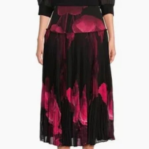 Ted Baker London Raychi Floral Print Tiered Pleated Hem A-Line Skirt US Size 2/3 - Picture 5 of 10